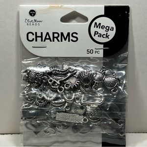 Blue Moon Beads Mega Pack Bracelet/ Necklace Charms 50pc(sea Horse, BFF, Hearts)